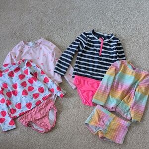 Lot 3t Girls Bathing Suits. Carter's, Oshkosh, Hanna Anderson